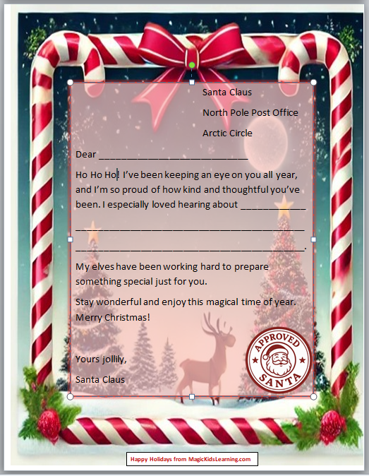 Free Printable Reply Letters from Santa Templates Surprise Your Kids